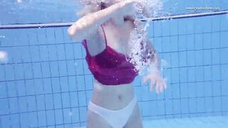 Elena Proklova underwater mermaid in pink dress