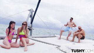 TUSHY Perfect pair Avery & Stefany swap BFs for anal fun