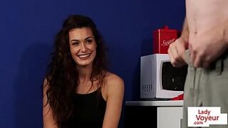 CFNM housewife instructs guy to jerkoff