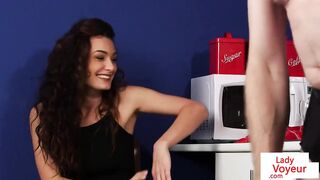 CFNM housewife instructs guy to jerkoff