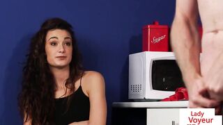 CFNM housewife instructs guy to jerkoff