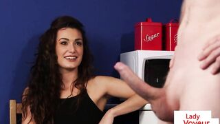 CFNM housewife instructs guy to jerkoff