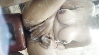 Indain Mom bathing at home full Desi indian young mom