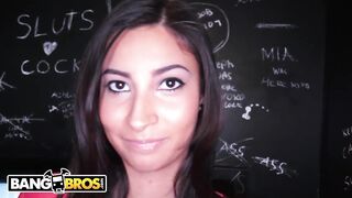 BANGBROS - Petite Latina Jade Jantzen Sucking Random Dicks Through Dirty Glory Hole