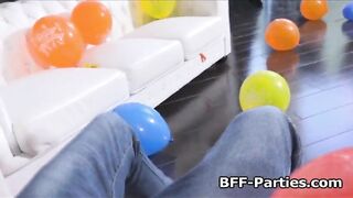 Lingerie threesome bj bday surprise