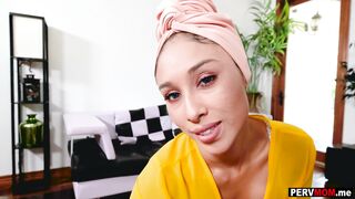 New stepmom Cali Lee deepthroated stepsons huge cock to prove a point