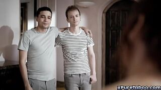 Two sexually frustrated Alex Jett and Ricky Spanish are sick and tired of their grief-stricken stepmom Syren De Mer and decide to fuck her!