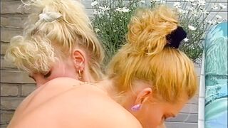Blonde Retro Lesbians Outdoor