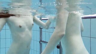Hot lesbian show underwater