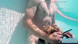 Sloppy underwater blowjob