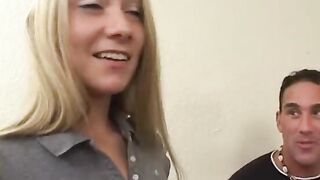 Blonde teen learning how to fuck from a busty milf