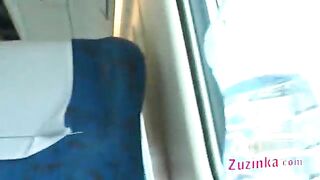 Naked pussy in a crowded train