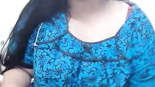 indian desi aunty talking dirty and showing her hairy pussy to her customer