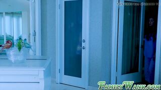 Kinky teen rides her stepdad before getting cum on her pussy