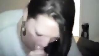 She sucked the cum right to that cock