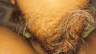 my wife's hairy pussy and clitoris
