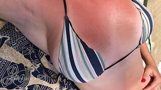 Married in a micro bikini on the beach