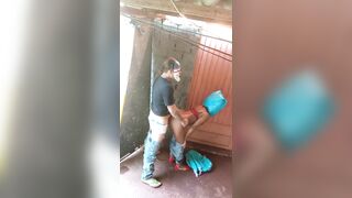 bricklayer takes the girl home from construction and enjoys the hottie