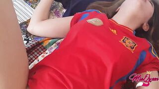 Horny Spanish teen helps him to lose his virginity (Creampie)