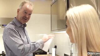 Trophy girlfriend fucked by her old sugar daddy