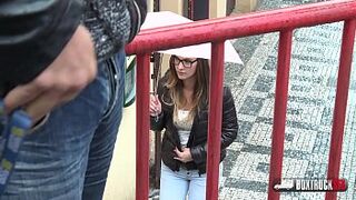 Hot Noami Benett fucks in a public place