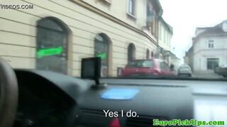 Real euro babes creampie in her taxi