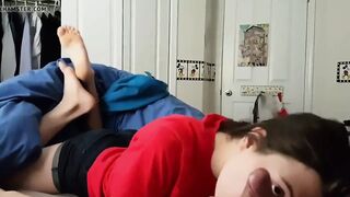 cute girl sucks dick and swallows