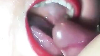 Cum shot mouth releasing sperm in mouth