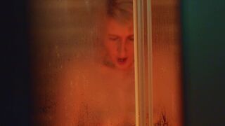 Spying on my neighbor in the shower! Look at her tits!