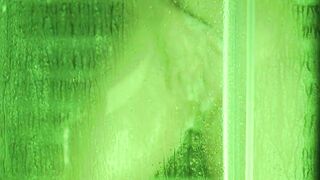 Spying on my neighbor in the shower! Look at her tits!
