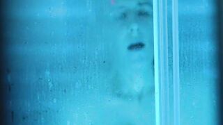Spying on my neighbor in the shower! Look at her tits!