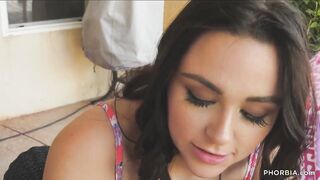 Wet as fuck brunette rides two dicks