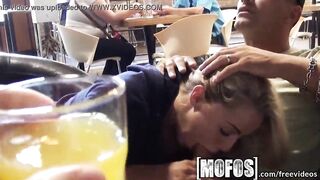 Mofos - Young couple fuck in café in public