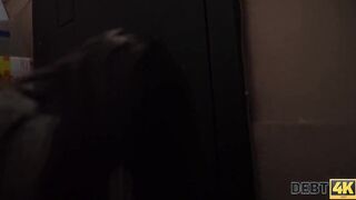 DEBT4k. All-natural brunette does her best to get money for a car