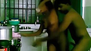 See maid banged by boss in the kitchen