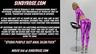 Studio purple suit anal dildo fuck