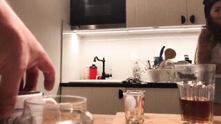 Tiniest Thong in the Kitchen, Then No Panties Sylvia