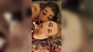 Two sluts suck and take facial