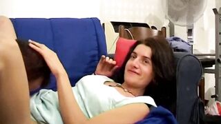 Amateur threesome sex with anal and double penetration