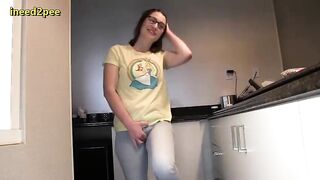 desperate to pee girls can't hold it and piss themselves