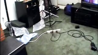 Huge butt babe gets her wet pussy slammed with two dongs