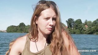 Alba Rubbing Her Sweet Pussy Down by the Lake