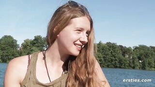 Alba Rubbing Her Sweet Pussy Down by the Lake