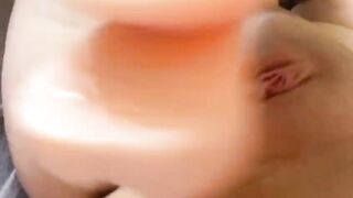 horny young girl alone at home does it herself with dildo and plug