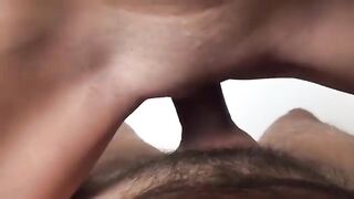 Novinha sat on the stick until the cum dripped into her cunt