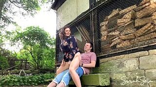 Fucking at an abondand barnyard - outdoor sex
