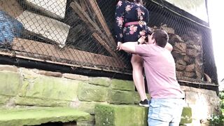 Fucking at an abondand barnyard - outdoor sex