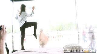 Amazing Alice Axx uses a Vibrator while Getting Fucked in Public