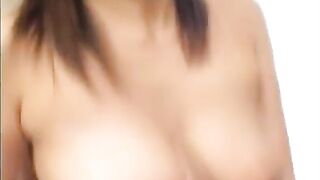 Chubby Japanese teen takes a ride on a stiff dong