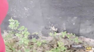 HUNT4K. Brunette hottie Letna Garden sucks strangers dick fo